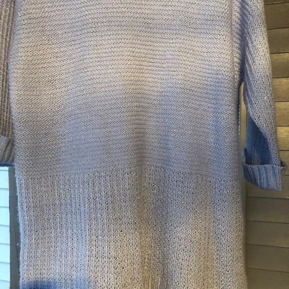Chicos 3/4 sleeve light blue lightweight sweater with sparkles. - Picture 6 of 6